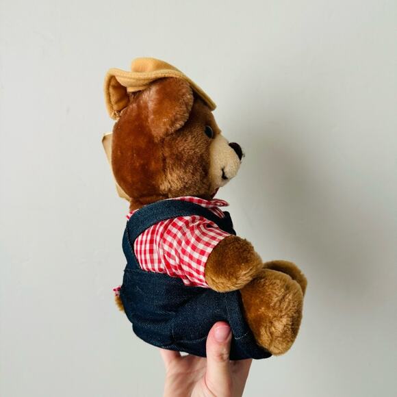 Del Monte Bear cowboy denim over all ghingam top hat with story book collector - Picture 5 of 7